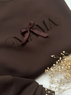Bluza damska czekoladowa z nadrukiem Mama