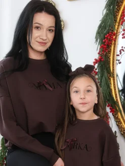 Bluza damska czekoladowa z nadrukiem Mama