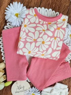 Bluza dla dziewczynki malinowe stokrotki