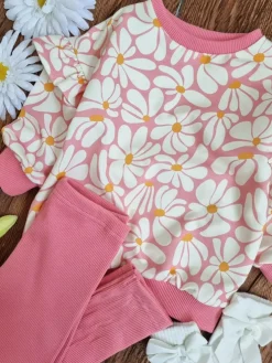 Bluza dla dziewczynki malinowe stokrotki