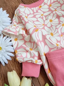 Bluza dla dziewczynki malinowe stokrotki