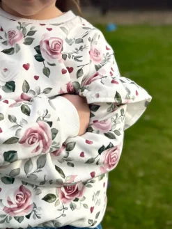 Bluza dla dziewczynki z falbankami róże i serca