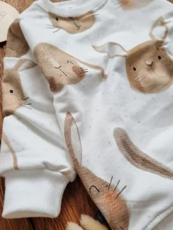 Bluza dziecięca beżowe króliczki