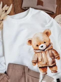 Bluza dziecięca beżowy misio w kurteczce