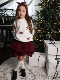 Bluza dziecięca bordowe kokardki