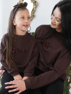 Bluza dziecięca czekoladowa z nadrukiem córka