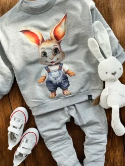 Bluza dziecięca króliczek w ogrodniczkach