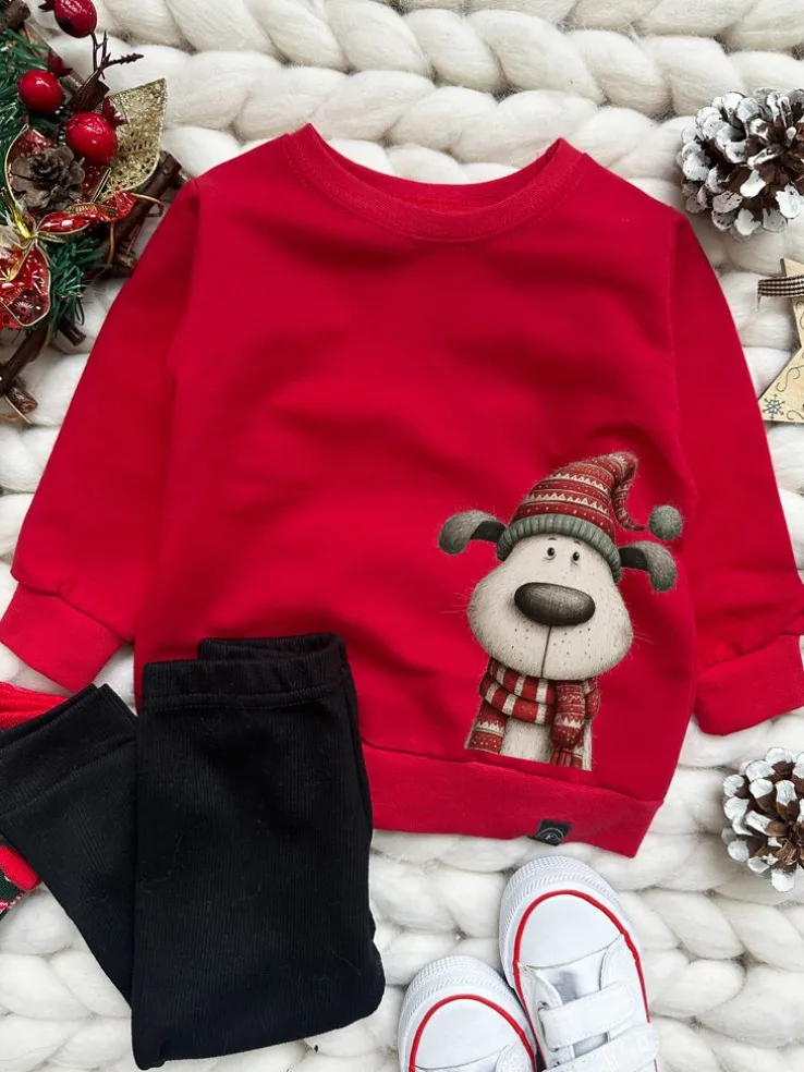 Bluza dziecięca piesek w czapce