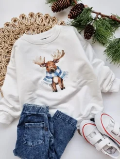 Bluza dziecięca renifer w szaliku