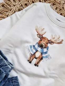 Bluza dziecięca renifer w szaliku