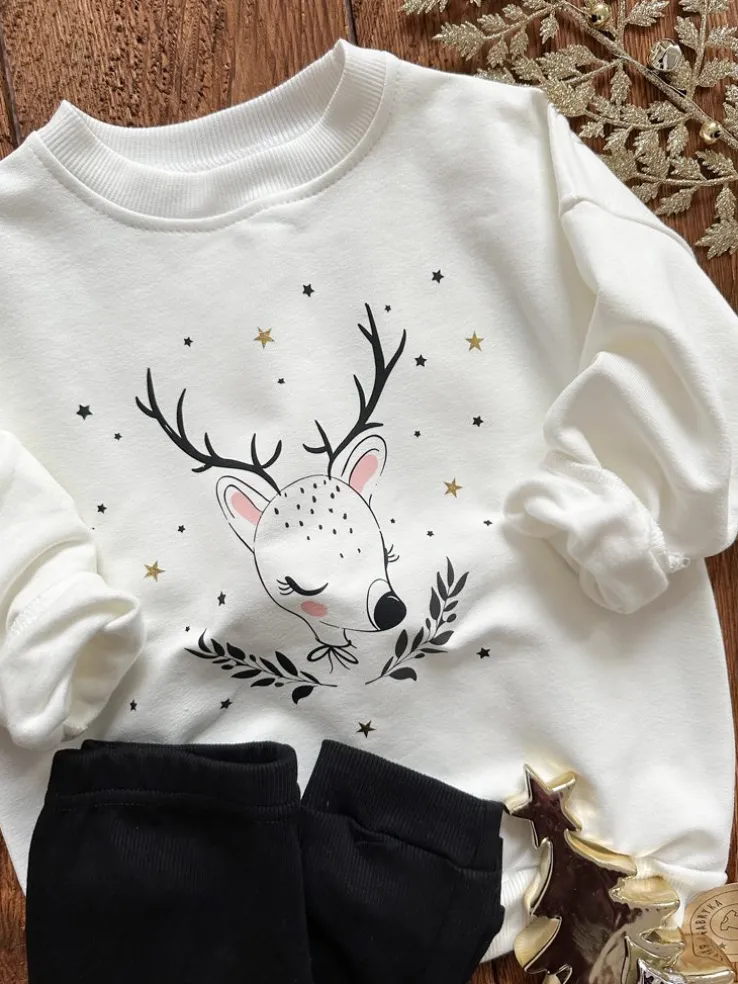 Bluza dziecięca sarenka z gwiazdkami