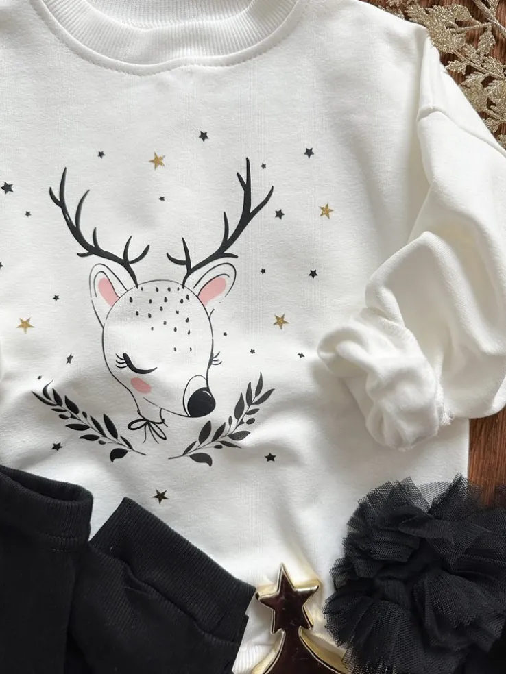 Bluza dziecięca sarenka z gwiazdkami