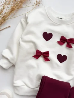 Bluza dziecięca serduszka i kokardki