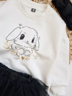 Bluza dziecięca słodki króliś na złotej gałązce