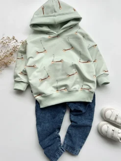 Bluza dziecięca z kapturem hulajnogi