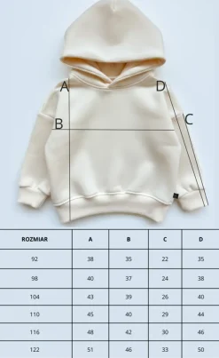 Bluza dziecięca z kapturem waniliowa z nadrukiem wisienek