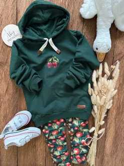 Bluza dziecięca z kapturem wisienki