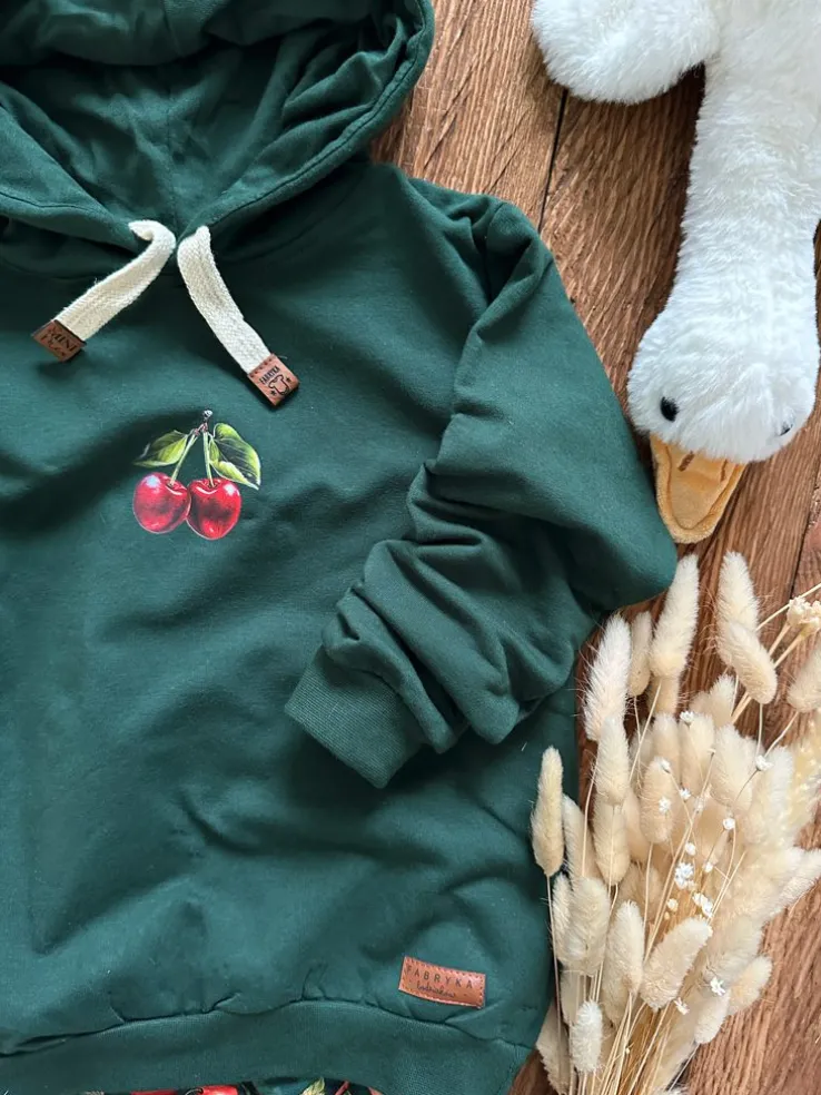 Bluza dziecięca z kapturem wisienki