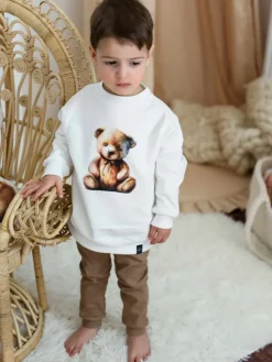 Bluza dziecięca z nadrukiem brązowego misia