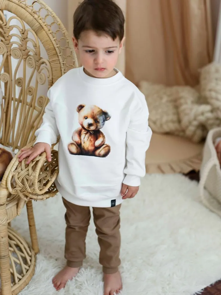 Bluza dziecięca z nadrukiem brązowego misia
