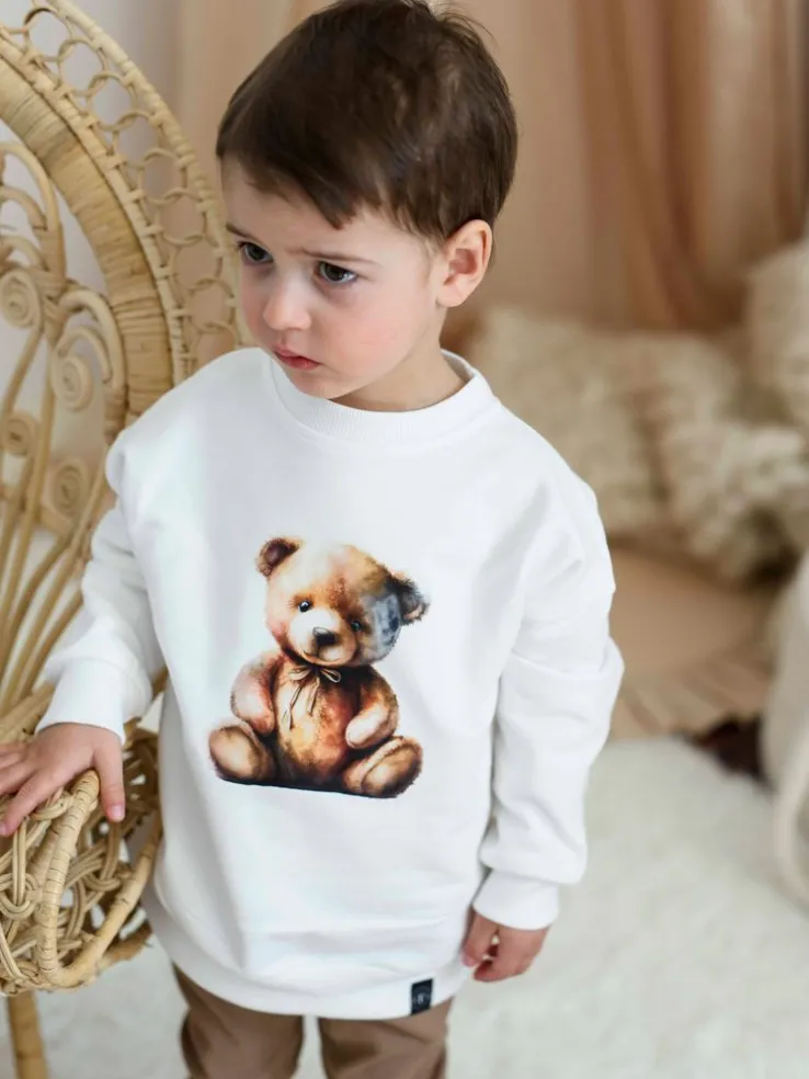 Bluza dziecięca z nadrukiem brązowego misia