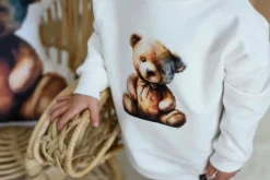 Bluza dziecięca z nadrukiem brązowego misia