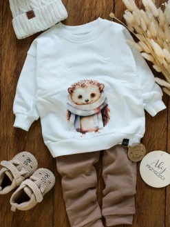 Bluza dziecięca z nadrukiem jeża w szaliku