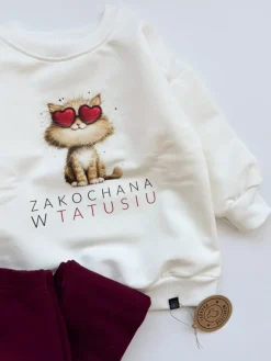 Bluza dziecięca z nadrukiem kotka zakochana w tatusiu