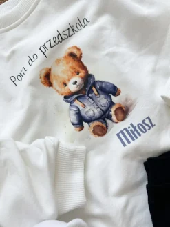 Bluza dziecięca z nadrukiem misia pora do przedszkola