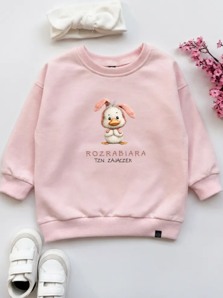 Bluza dziecięca z nadrukiem rozrabiara tzn. zajączek