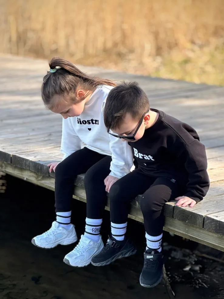 Bluza dziecięca z nadrukiem Siostra ❤/ Brat ❤