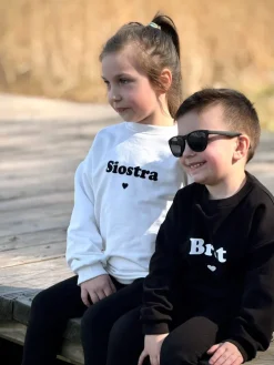 Bluza dziecięca z nadrukiem Siostra ❤/ Brat ❤