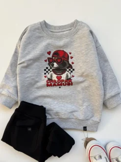 Bluza dziecięca z nadrukiem szopa chłopak mamusi