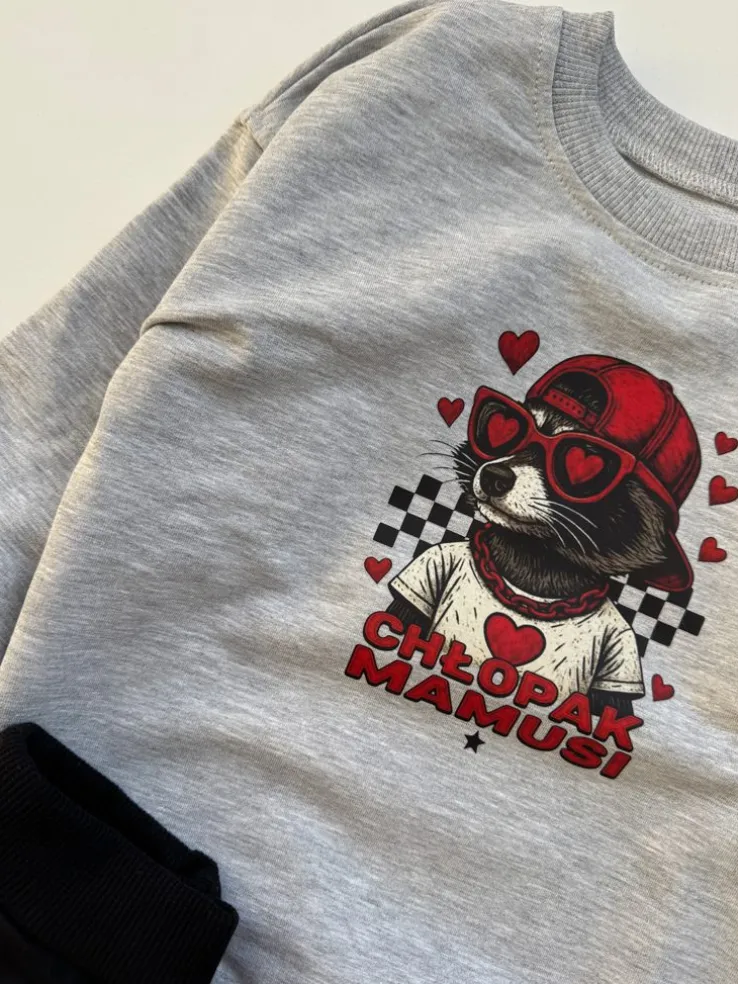 Bluza dziecięca z nadrukiem szopa chłopak mamusi