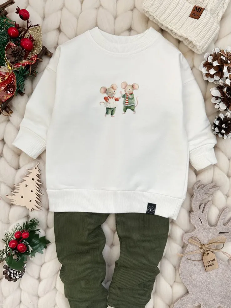 Bluza dziecięca z nadrukiem tańczących myszek