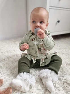 Bluza z baskinką róże na pistacji