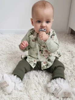 Bluza z baskinką róże na pistacji