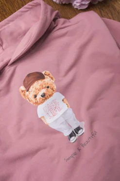 Bluza z kapturem z nadrukiem misia