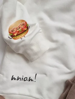 Bluza z kapturem z uszkami burger i frytki mniam mniam