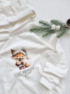 Bluza z kapturem z uszkami lisek urwisek z ciasteczkiem