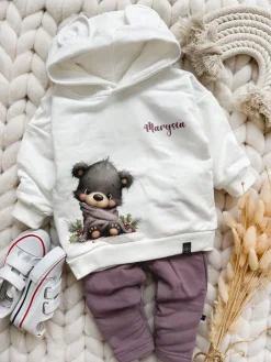 Bluza z kapturem z uszkami niedźwiadek z kocykiem