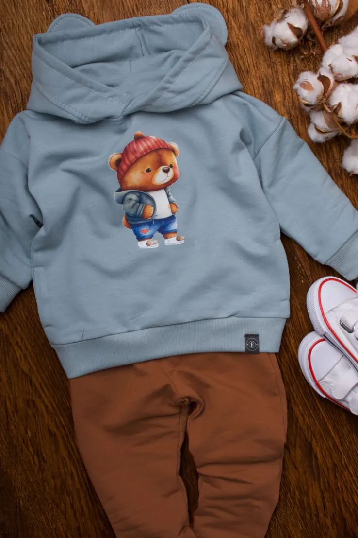 Bluza z kapturem z uszkami niedźwiadek