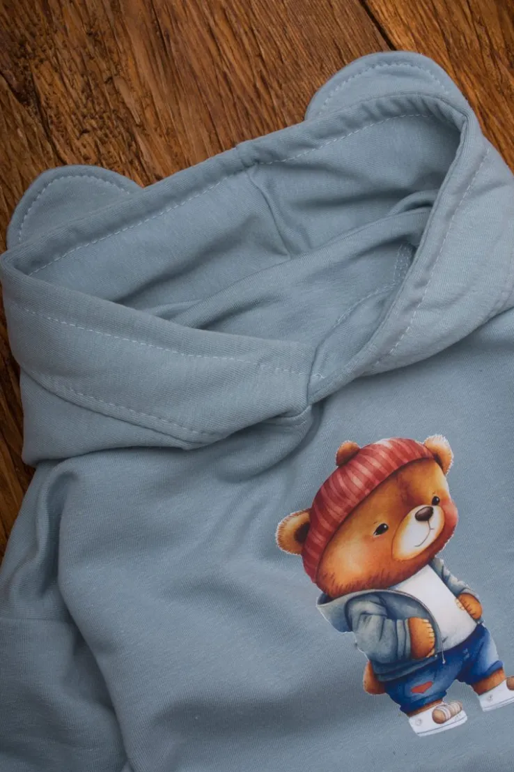 Bluza z kapturem z uszkami niedźwiadek