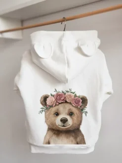 Bluza z kapturem z uszkami niedźwiadek w wianku