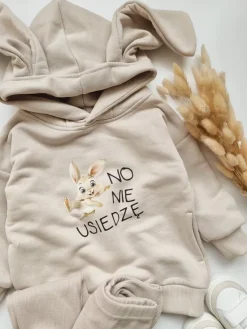 Bluza z kapturem z uszkami zajączka no nie usiedzę