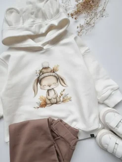 Bluza z kapturem z uszkami zajączek w czapeczce