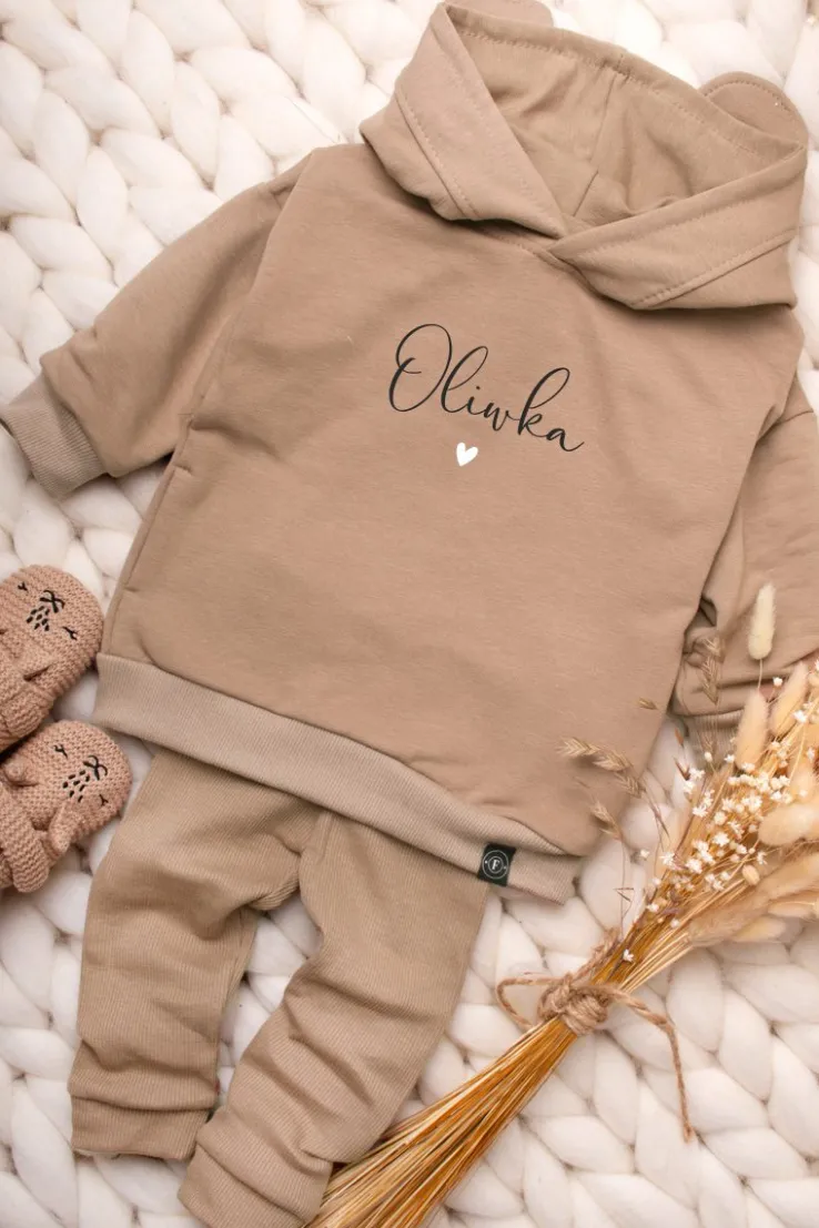 Bluza z kapturem z uszkami z imieniem dziecka