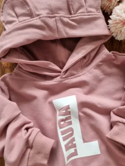 Bluza z kapturem z uszkami z inicjałem i imieniem