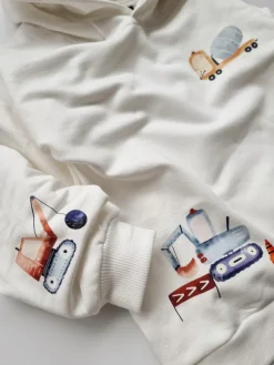 Bluza z kapturem z uszkami z nadrukiem maszyn budowlanych