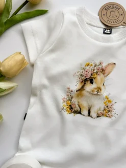 Body dla niemowlaka króliś w kwiatach